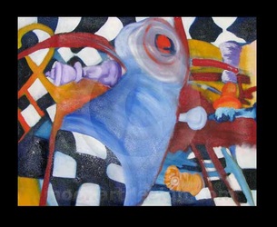 chess surrealist painting by mimoart