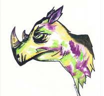 animal art Rhino
