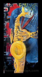 saxophone player painting