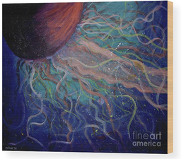 jellyfish print on wood